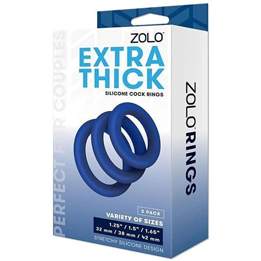 Solo Extra Thick Silicone Cock Ring 3 Pack by Xgen Products - Stretchy Cock Rings