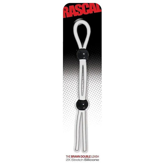 The Brawn Double Silicone Cock Leash by C1R Releasing - Stretchy Cock Rings