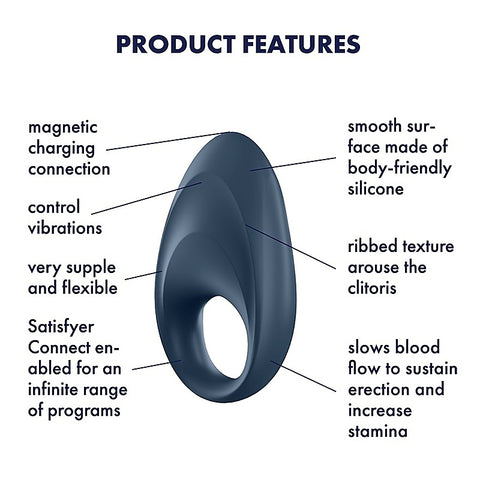Mighty One App Controlled Vibrating Cock Ring by Satisfyer - Cock Rings
