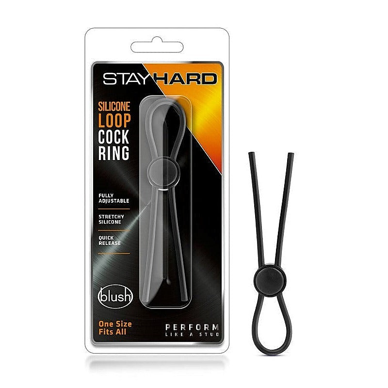 Stay Hard Silicone Loop Cock Ring by Blush Novelties - Cock Rings