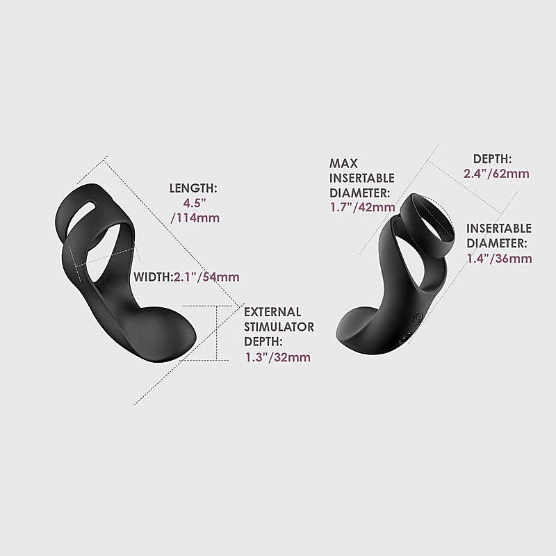Benedict Vibrating Double Ring Perineum Stimulator by Svakom - Ball and Cock Toys