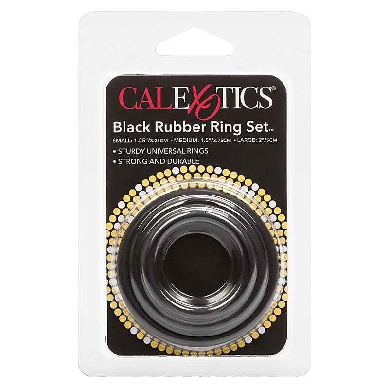 3 Piece Stretchy Rubber Cock Ring Set by California Exotics - Stretchy Cock Rings
