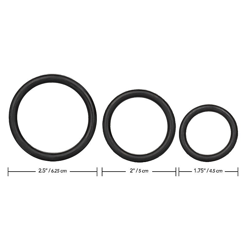 3 Piece Stretchy Rubber Cock Ring Set by California Exotics - Stretchy Cock Rings