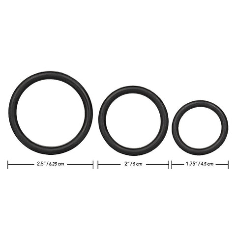 3 Piece Stretchy Rubber Cock Ring Set by California Exotics - Stretchy Cock Rings