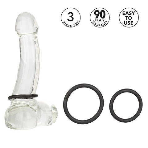 3 Piece Stretchy Rubber Cock Ring Set by California Exotics - Stretchy Cock Rings