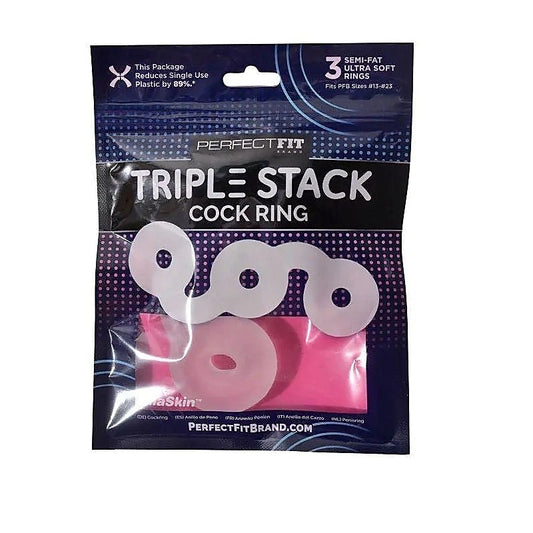 Triple Stack Cock Ring by Perfect Fit - Stretchy Cock Rings