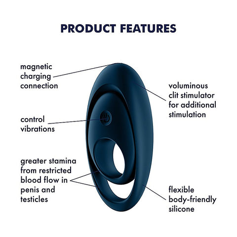 Glorious Duo Mens Vibrating Cock Ring by Satisfyer - Ball and Cock Toys
