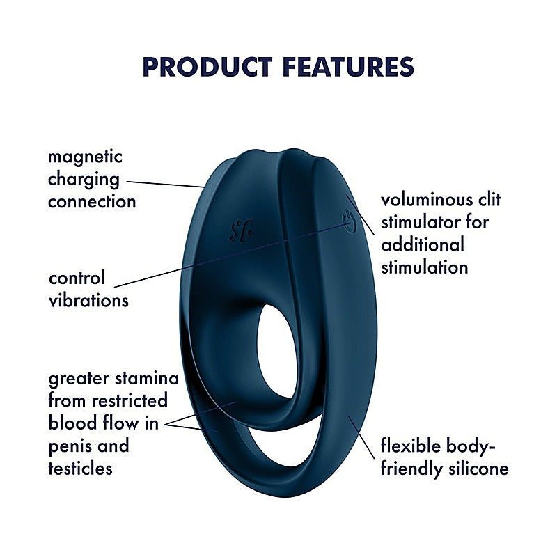 Incredible Duo 12 Functions Vibrating Cock Ring by Satisfyer - Vibrating Cock Rings