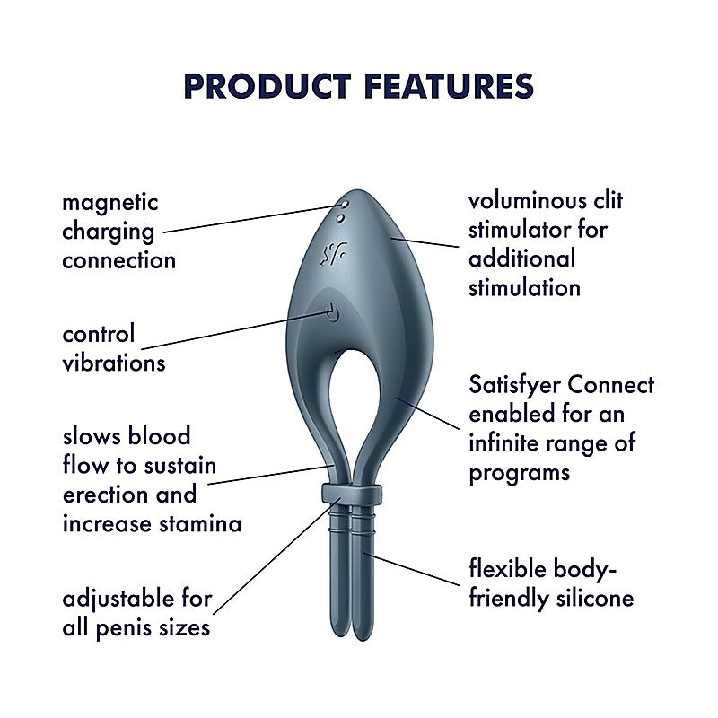 Bullseye App Controlled Adjustable Cock Ring by Satisfyer - Ball and Cock Toys