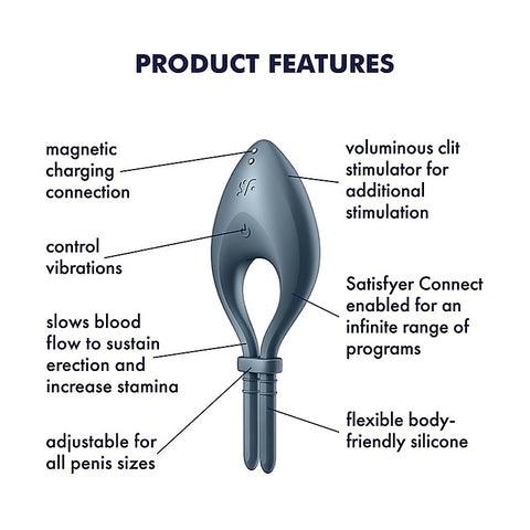Bullseye App Controlled Adjustable Cock Ring by Satisfyer - Ball and Cock Toys