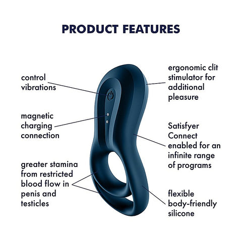 Epic Duo App Connected Vibrating Cock Ring By Satisfyer - Ball and Cock Toys