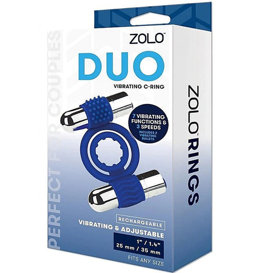 Zolo Duo Rechargeable Cock Ring by Xgen Products - Stretchy Cock Rings
