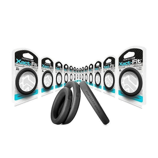 Xact-Fit Cock Rings 2 Pack by Perfect Fit - Ball and Cock Toys