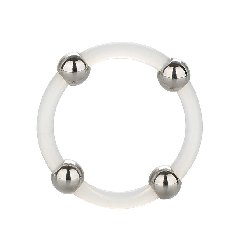 Large Steel Beaded Silicone Ring by California Exotics - Cock Rings