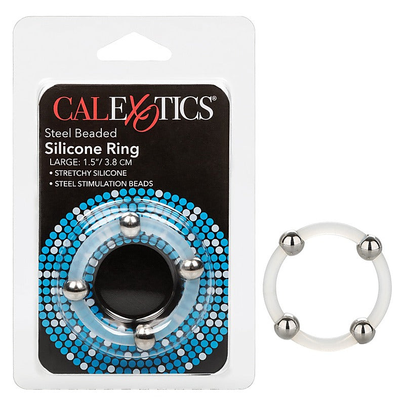 Large Steel Beaded Silicone Ring by California Exotics - Cock Rings