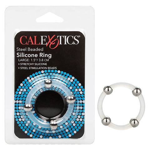 Large Steel Beaded Silicone Ring by California Exotics - Cock Rings