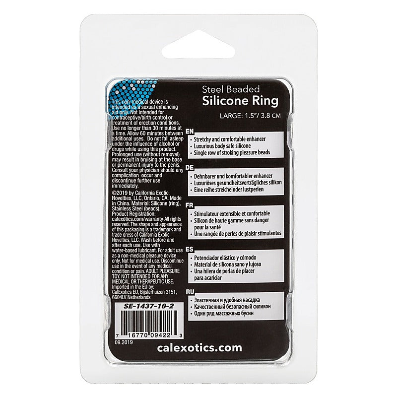 Large Steel Beaded Silicone Ring by California Exotics - Cock Rings