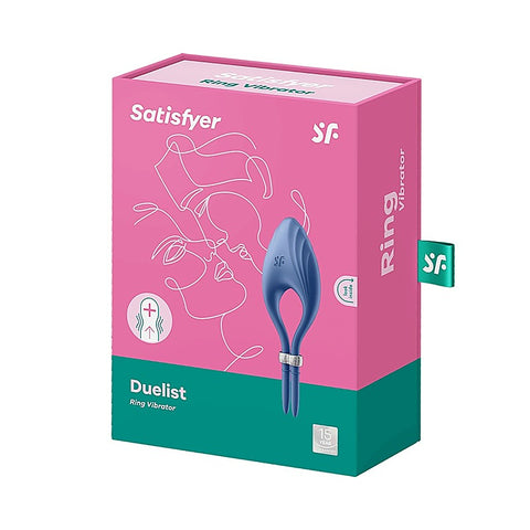 Duelist Silicone Vibrating Mens Cock Ring by Satisfyer - Ball and Cock Toys