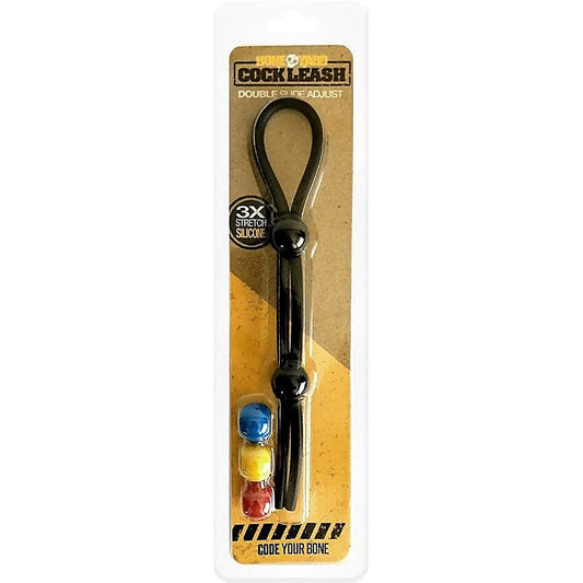 Boneyard Cock Leash Double Adjustable Cock Lasso Ring - Stretchy Cock Rings