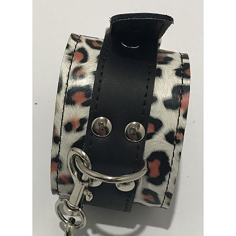 Wild Leopard Print Wrist Cuffs by Hell's Couture - Cuffs and Restraints