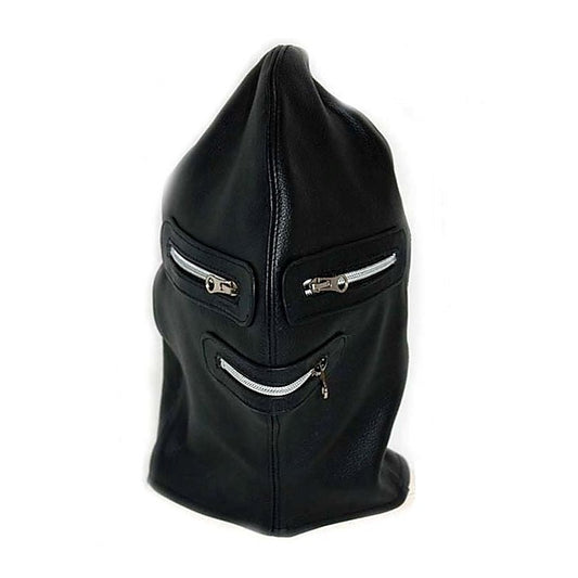 Zip It Leather BDSM Hood by Hell's Couture - Bondage Hoods