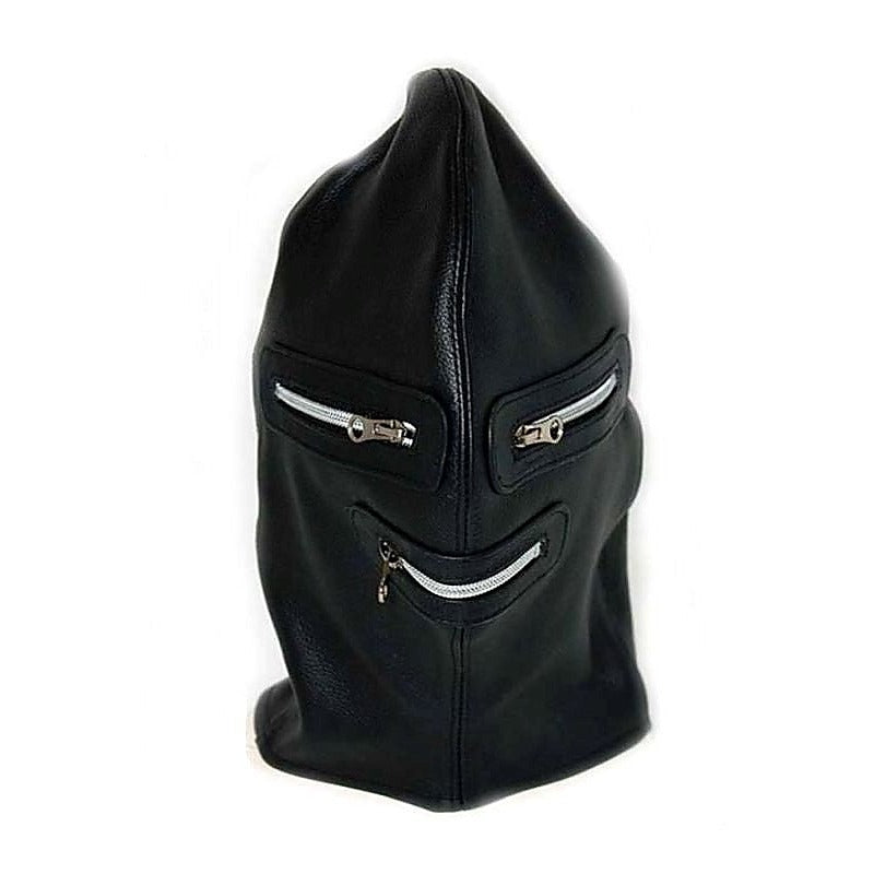 Zip It Leather BDSM Hood by Hell's Couture - Bondage Hoods