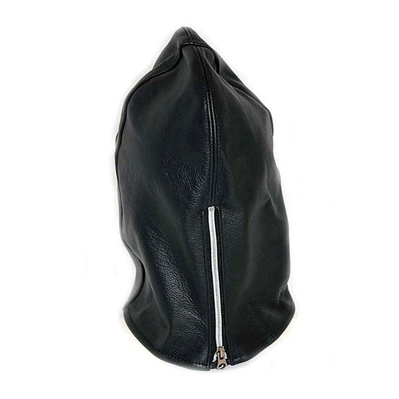 Zip It Leather BDSM Hood by Hell's Couture - Bondage Hoods