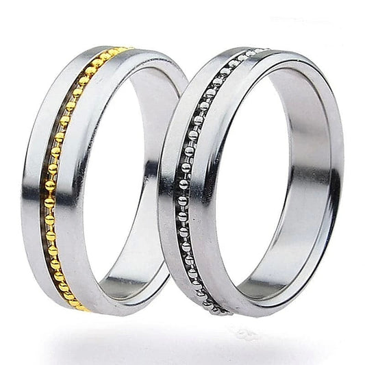 Golden Metal Cock Ring with Grooves by BDStyle - Cock Rings