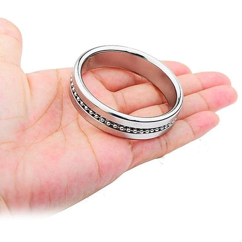 Silver Metal Cock Ring with Grooves by BDStyle - Cock Rings