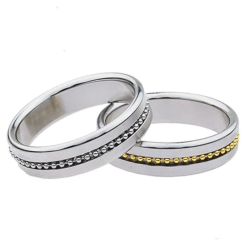 Golden Metal Cock Ring with Grooves by BDStyle - Cock Rings