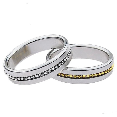 Golden Metal Cock Ring with Grooves by BDStyle - Cock Rings