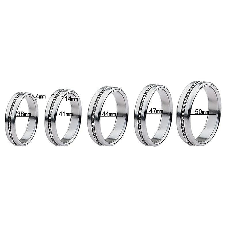 Golden Metal Cock Ring with Grooves by BDStyle - Cock Rings