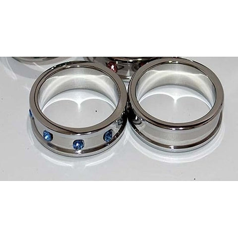 Deep Shallow Gemmed 50mm Pleasure Ring by Hell's Couture - Steel Cock Rings
