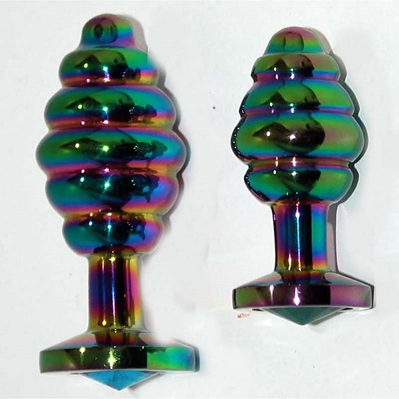 Rainbow Wild Passion Anal Plug Large by Hell's Couture - Steel Sex Toys