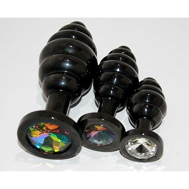 Wild Passion Black Anal Plug Large by Hell's Couture - Steel Sex Toys