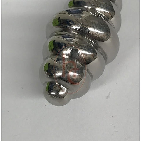Ribbed Jewelled Medium Butt Plug Champagne by Hell's Couture - Steel Sex Toys
