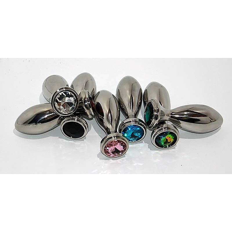 Little Boy Jewelled Anal Plug Large Rainbow - Steel Sex Toys