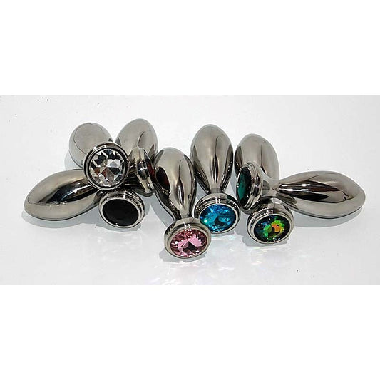 Little Boy Jewelled Large Steel Anal Plug Emerald - Steel Sex Toys