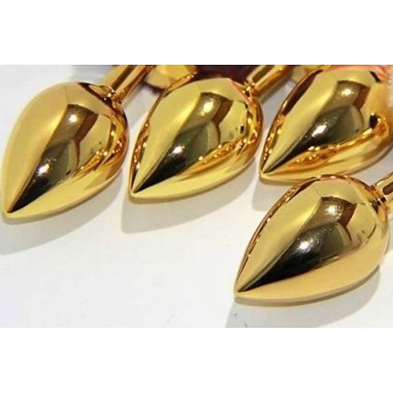 March Hare Faux Tail Metal Gold Butt Plug Small - Anal Beads and Balls