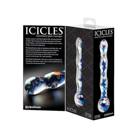 Icicles No. 08 Clear Glass Dildo Massager - Glass Sex Toys