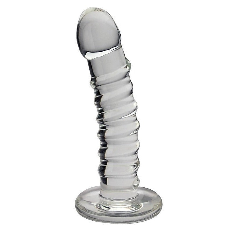 Blown Basic Spiral Curve Dildo by Spartacus Enterprises - Glass Sex Toys