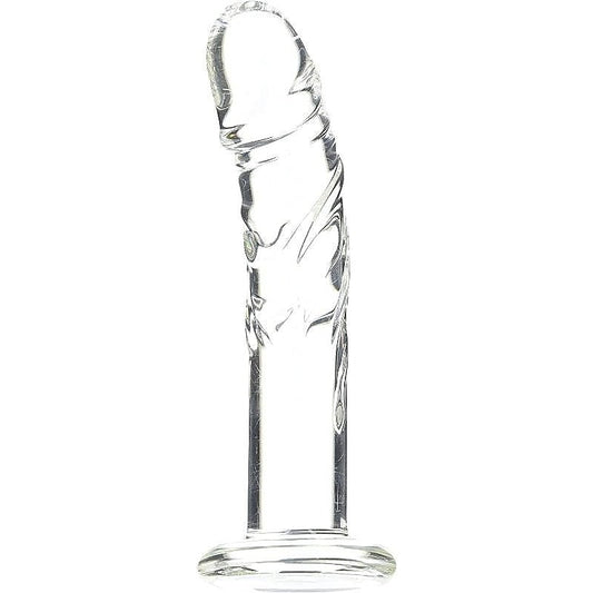 Blown Medium Realistic Glass Dildo Clear - Realistic Dildos