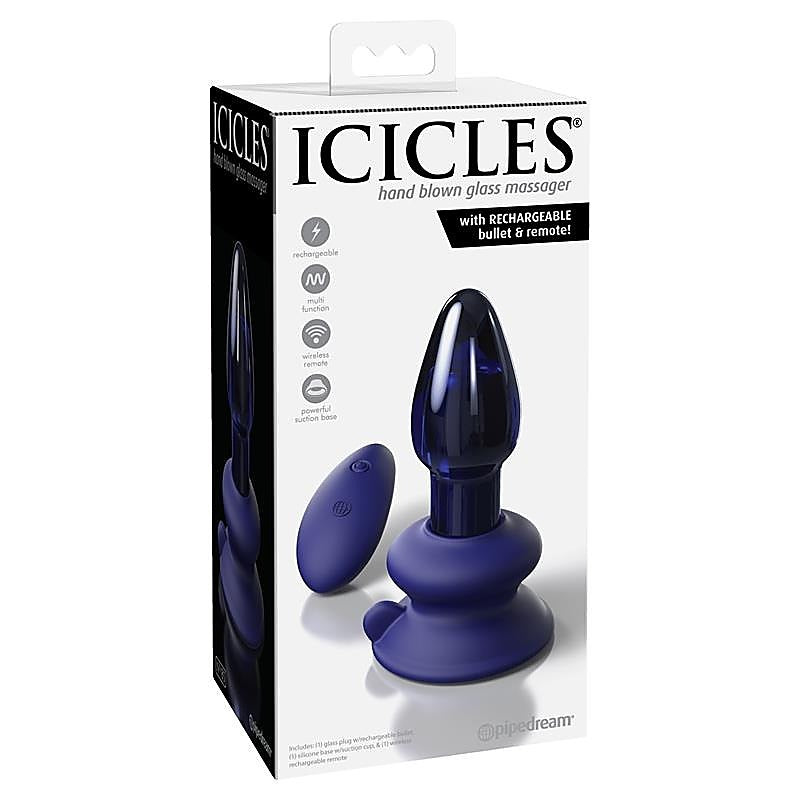 Icicles No 85 Rechargeable Glass Butt Plug by Pipedream - Glass Sex Toys
