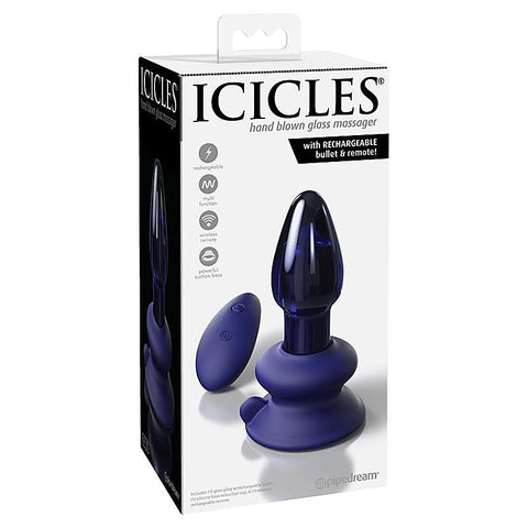 Icicles No 85 Rechargeable Glass Butt Plug by Pipedream - Glass Sex Toys