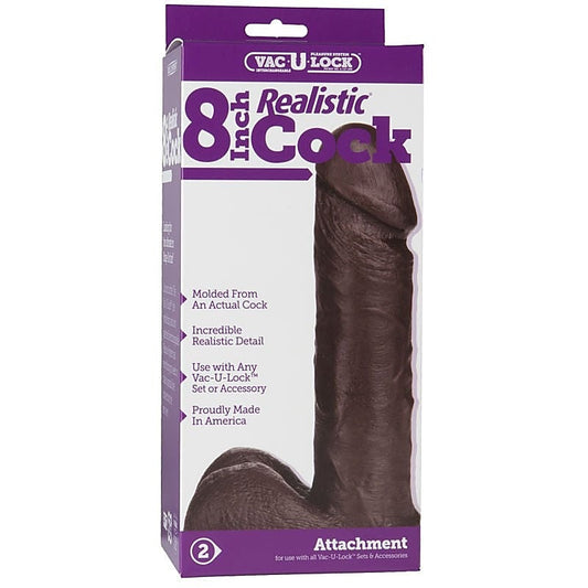8" Realistic Cock Chocolate by Doc Johnson - Realistic Dildos