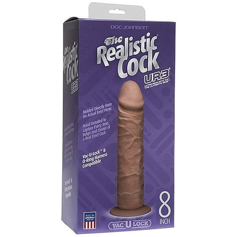 Realistic Cock UR3 Brown 8 inch by Doc Johnson - Realistic Dildos
