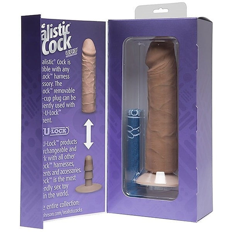 Realistic Cock UR3 Brown 8 inch by Doc Johnson - Realistic Dildos