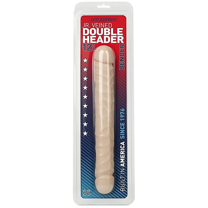 Veined Double Header 12 Inch Realistic Dong by Doc Johnson - Realistic Dildos