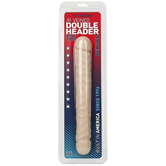 Veined Double Header 12 Inch Realistic Dong by Doc Johnson - Realistic Dildos