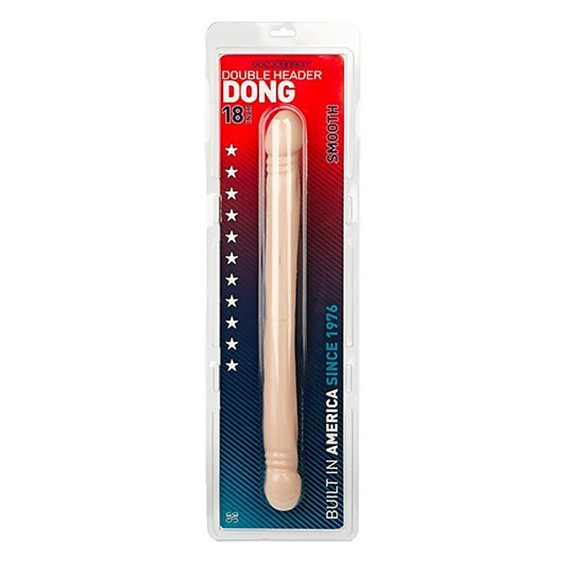 Smooth Double Header 18 Inch Realistic Dong by Doc Johnson - Double Ender